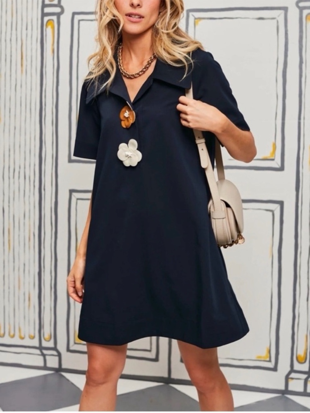 Tuckernuck Midnight Blue Scout Aline Short Sleeve Mini Dress XXS
